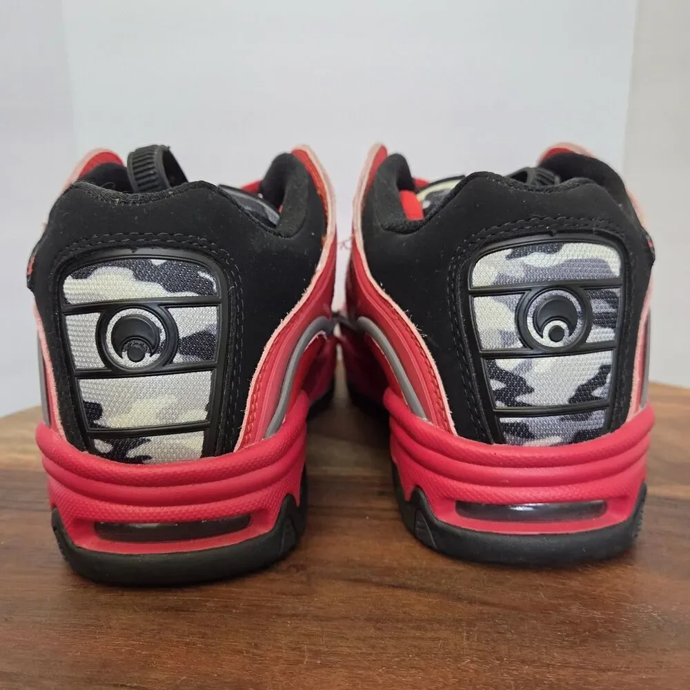RARE Osiris D3 2001 Skateboard Shoes Women’s 7.5-8 Red w/Black/Gray Camo EUC